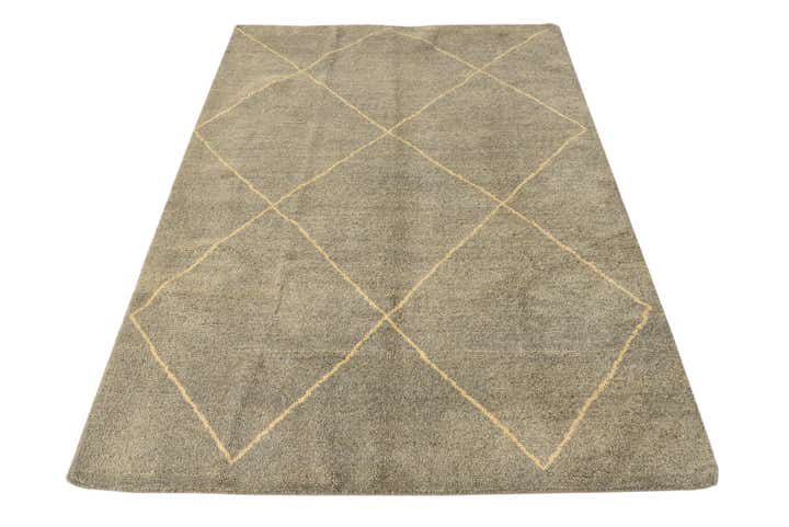 4' 6 x 6' 10 Hand Knotted Moroccan Wool Rug