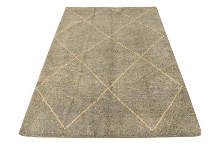 Detail image of 4' 6 x 6' 10 Hand Knotted Moroccan Wool Rug