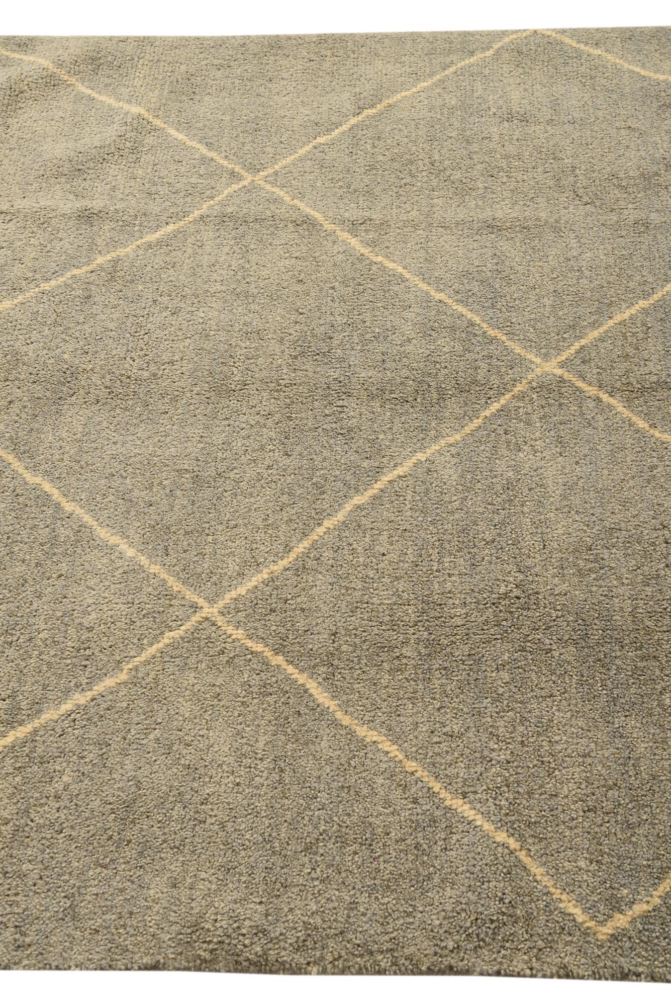 4' 6 x 6' 10 Hand Knotted Moroccan Wool Rug