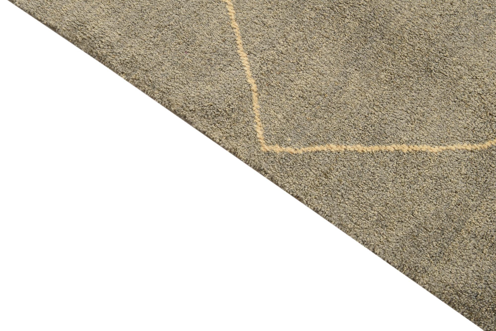 4' 6 x 6' 10 Hand Knotted Moroccan Wool Rug