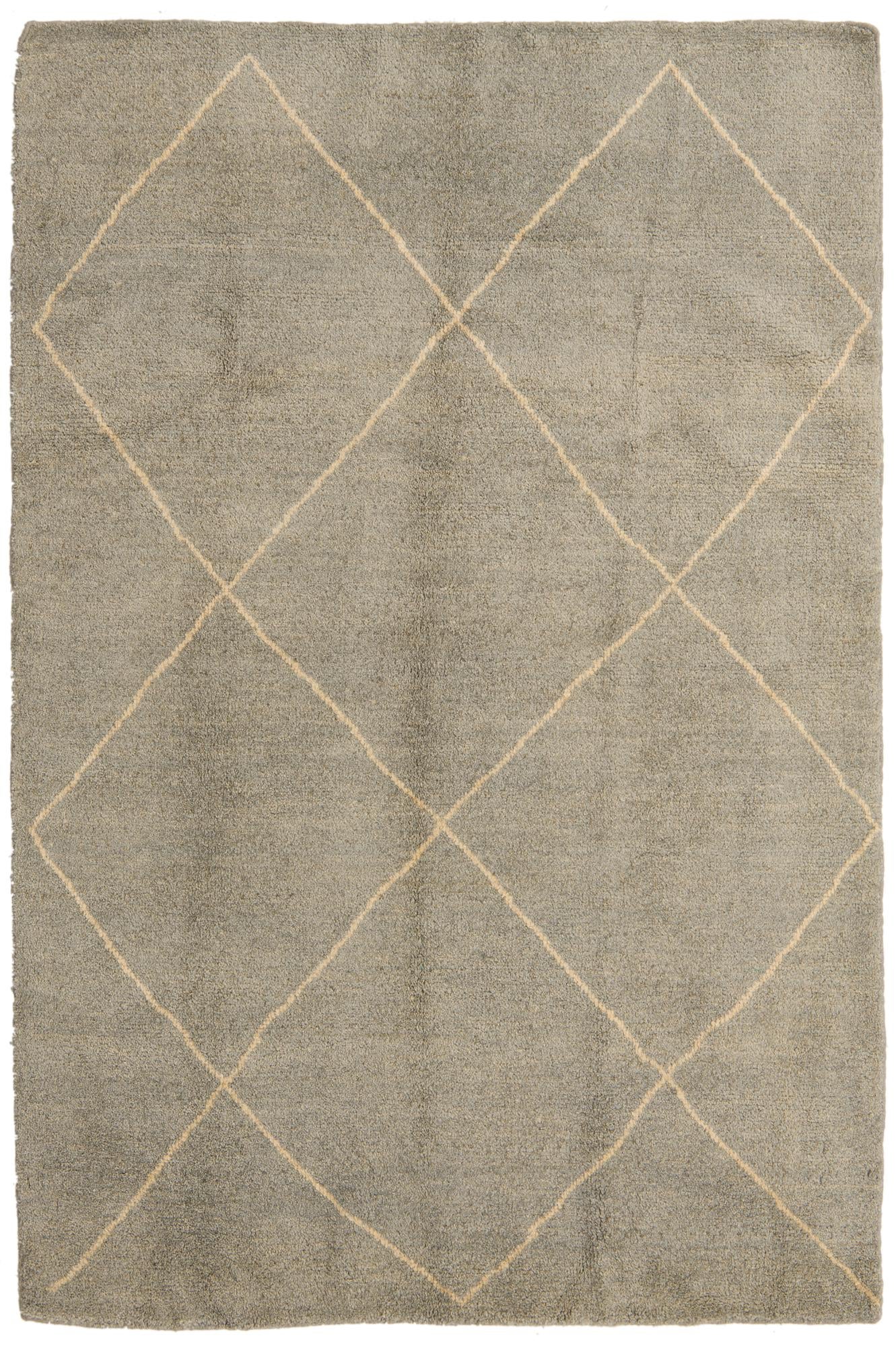 4' 6 x 6' 10 Hand Knotted Moroccan Wool Rug