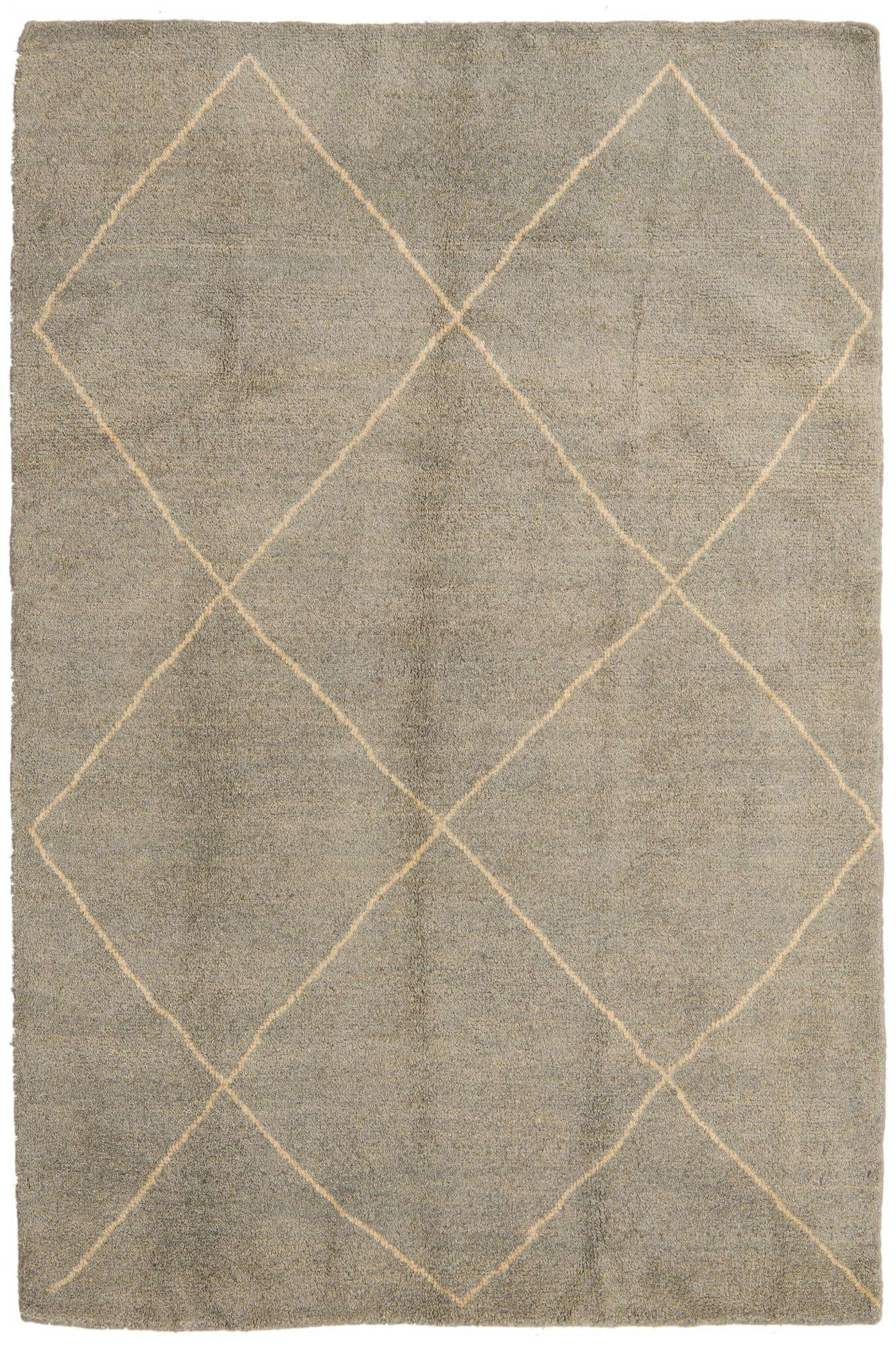4' 6 x 6' 10 Hand Knotted Moroccan Wool Rug