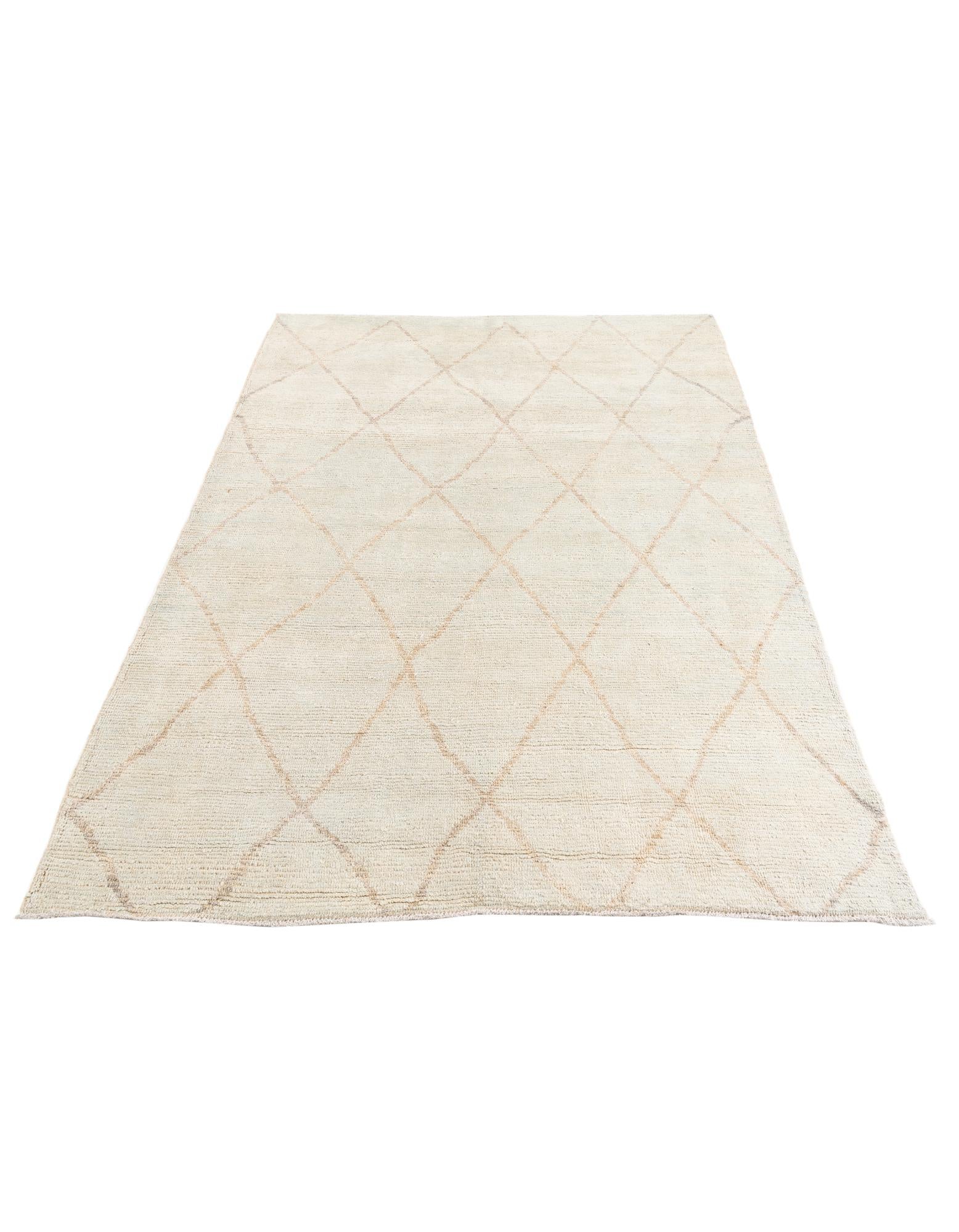 6' 5 x 8' 7 Hand Knotted Moroccan Wool Rug