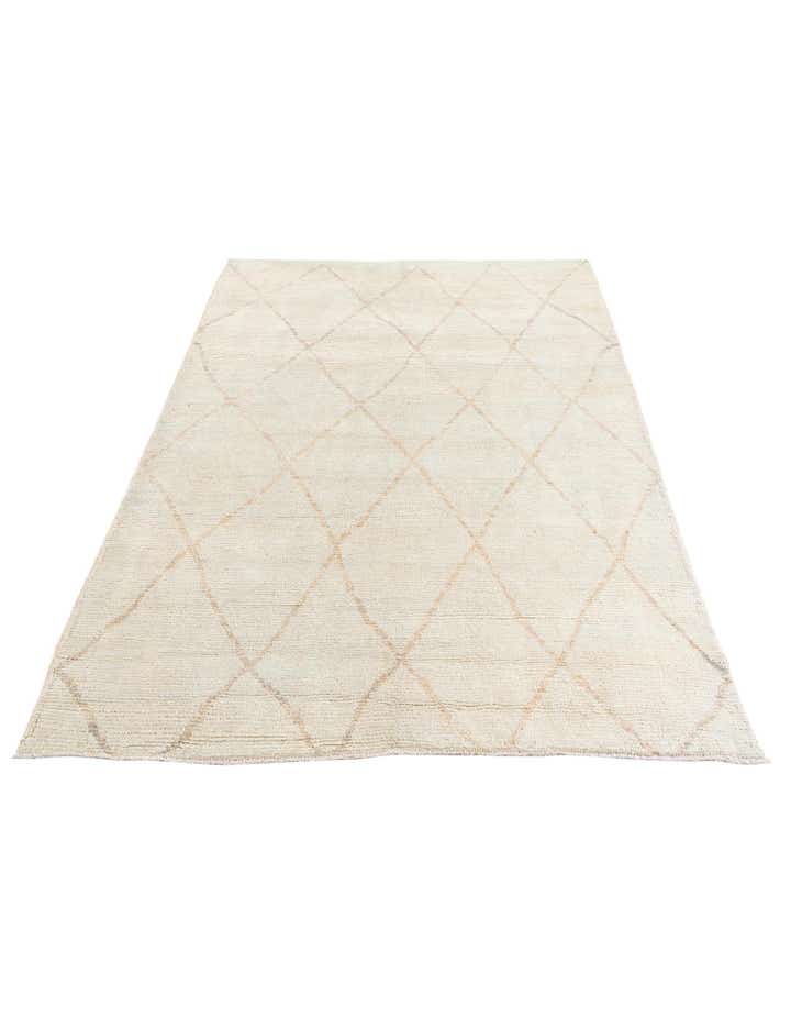 6' 5 x 8' 7 Hand Knotted Moroccan Wool Rug