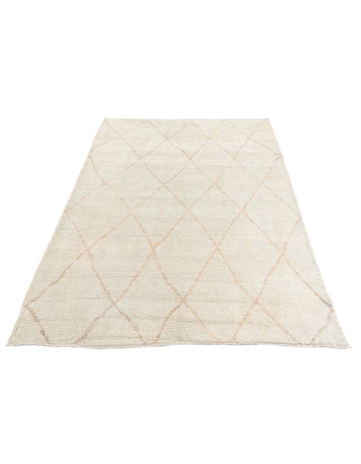 Detail image of 6' 5 x 8' 7 Hand Knotted Moroccan Wool Rug