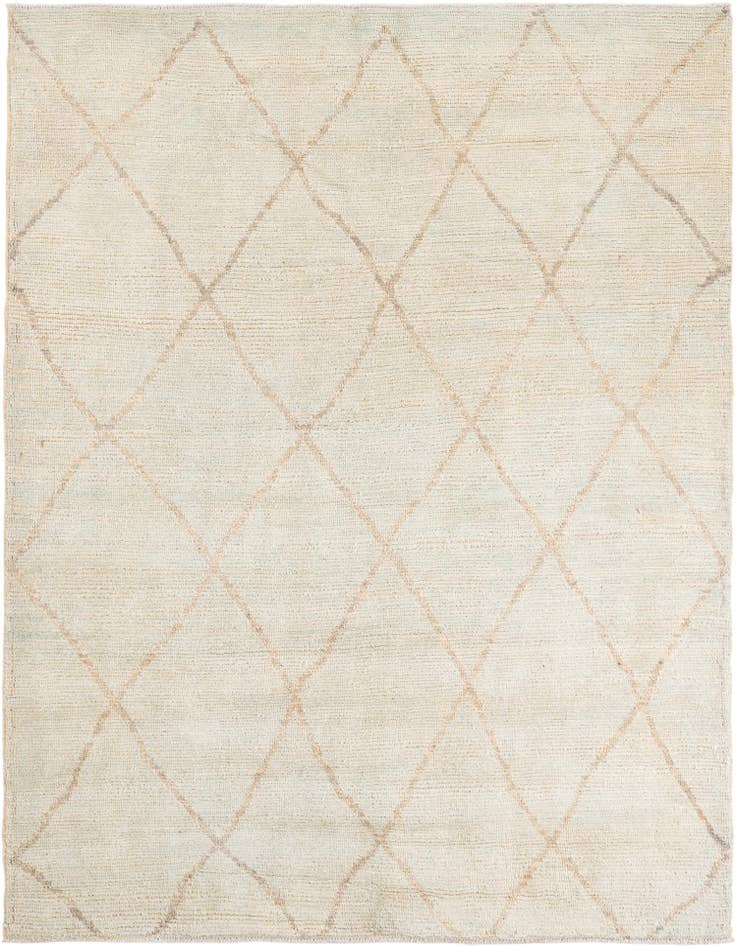 Detail image of 6' 5 x 8' 7 Hand Knotted Moroccan Wool Rug