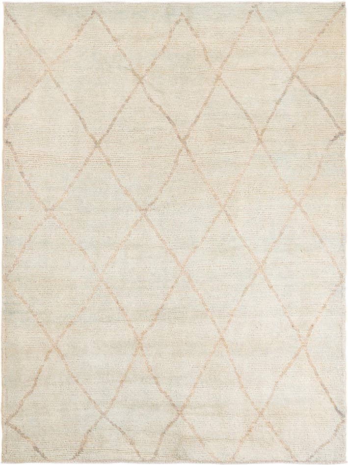 Detail image of 6' 5 x 8' 7 Hand Knotted Moroccan Wool Rug