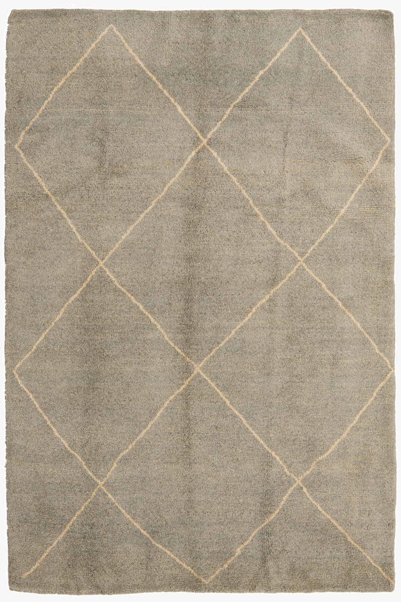 4' 6 x 6' 10  Hand Knotted Moroccan Wool Rug