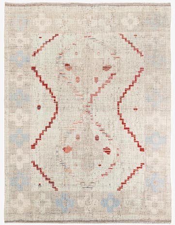 8' x 10' 5 Hand Knotted Moroccan Wool Rug