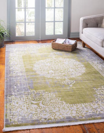 Light Green New Vintage Rug