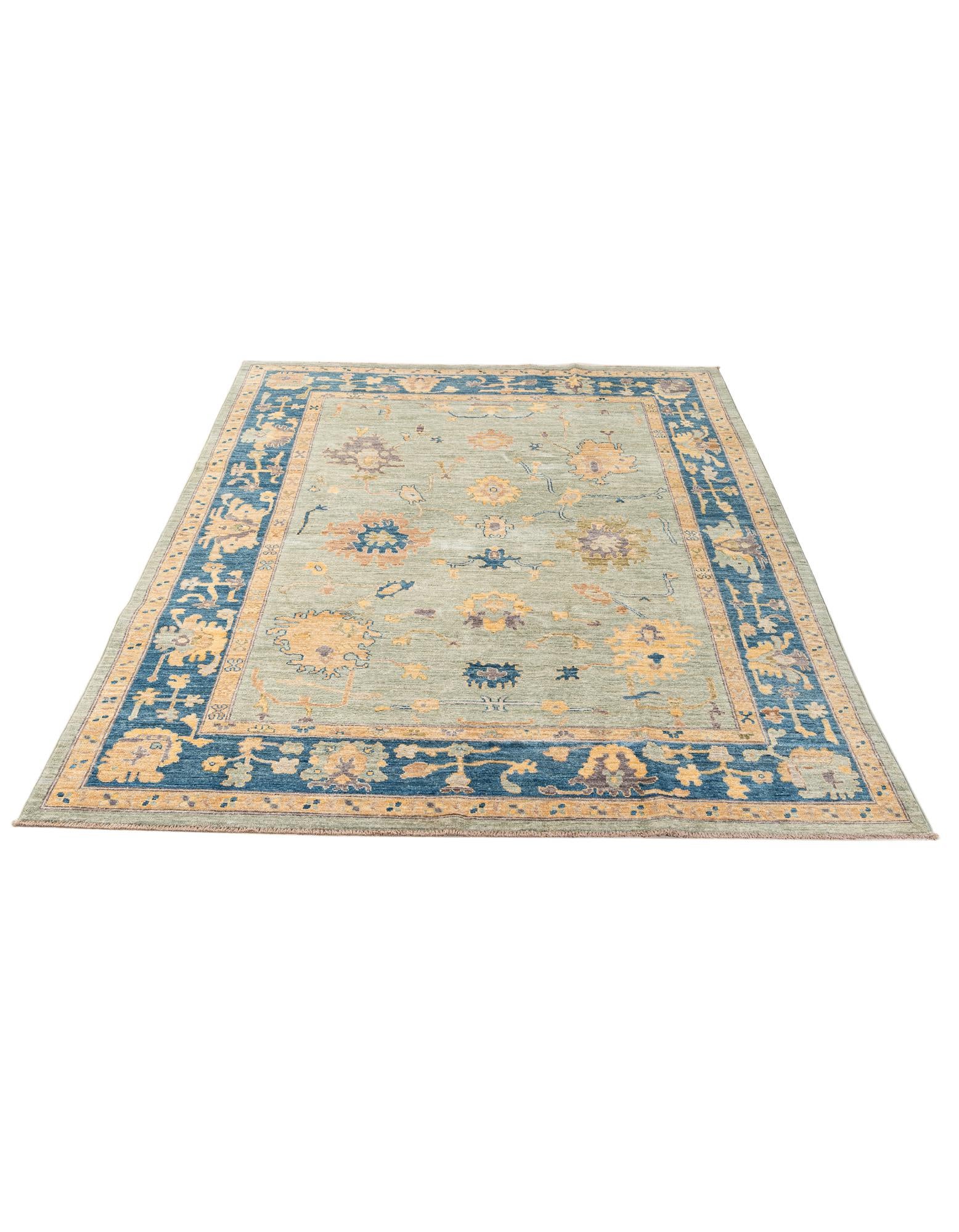 6' 6 x 9' 10 Hand Knotted Oushak Wool Rug