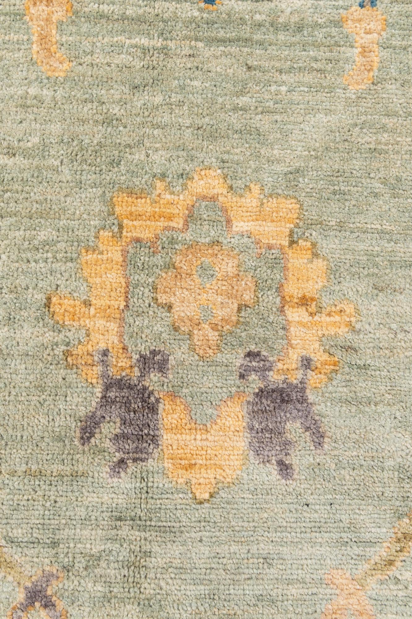 6' 6 x 9' 10 Hand Knotted Oushak Wool Rug