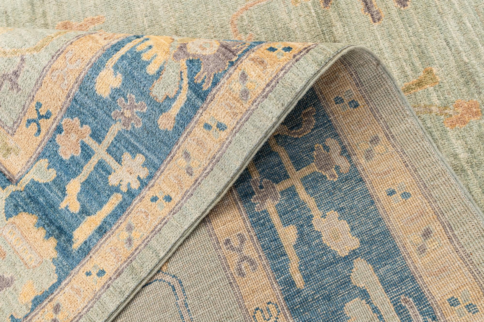 6' 6 x 9' 10 Hand Knotted Oushak Wool Rug