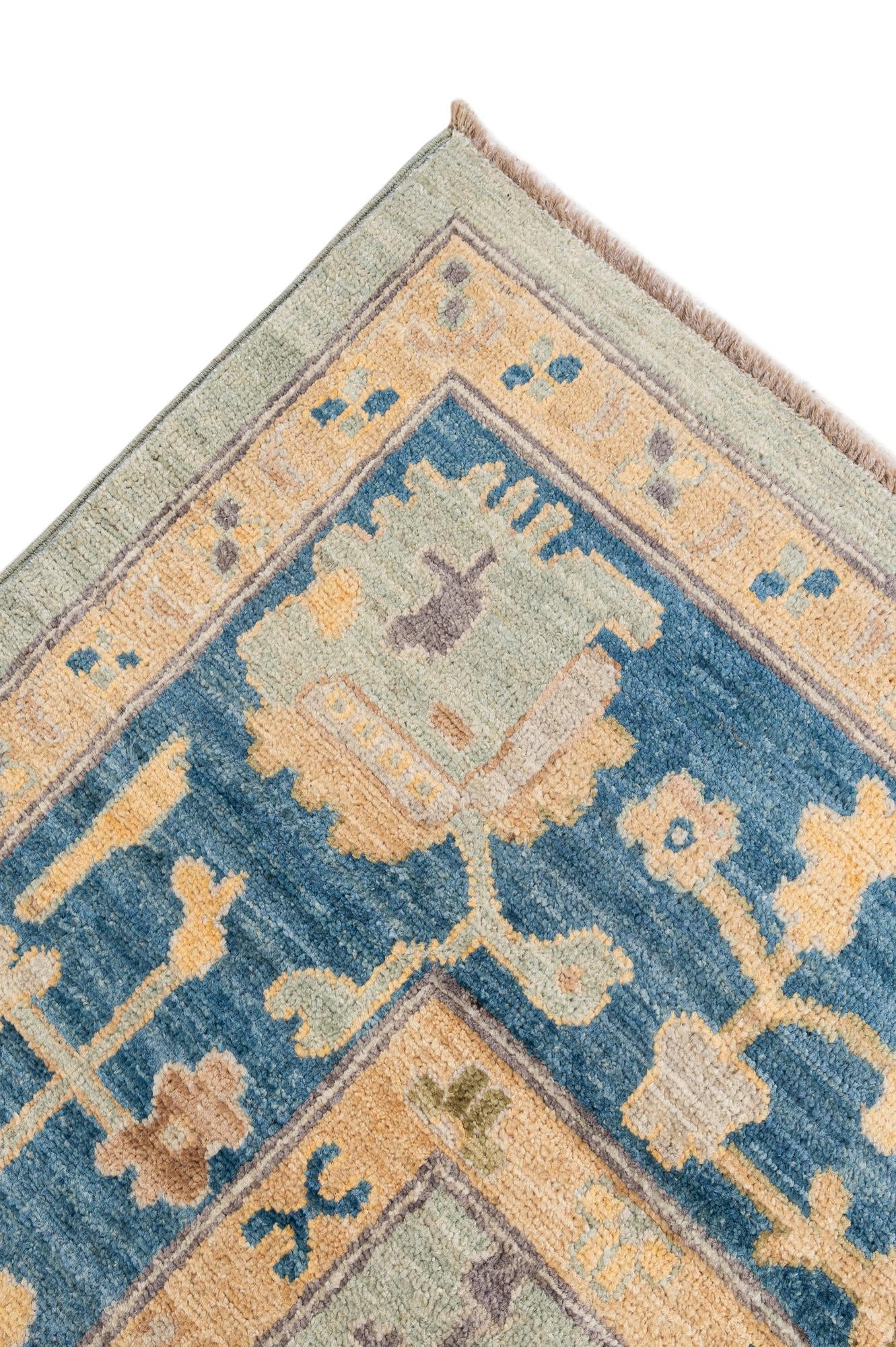 6' 6 x 9' 10 Hand Knotted Oushak Wool Rug