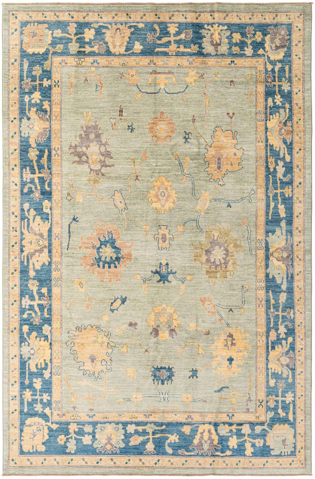 6' 6 x 9' 10 Hand Knotted Oushak Wool Rug