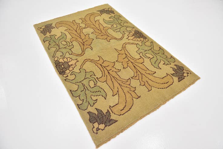 Detail image of 4' 2 x 6' 3 Hand Knotted Oushak Wool Rug