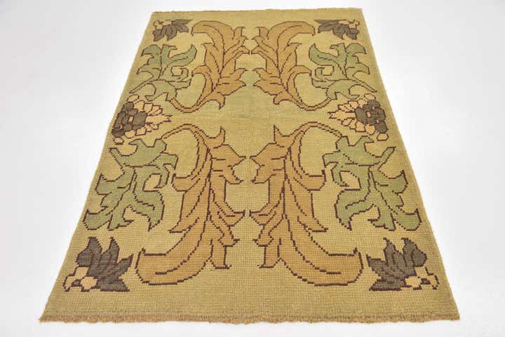4' 2 x 6' 3 Hand Knotted Oushak Wool Rug