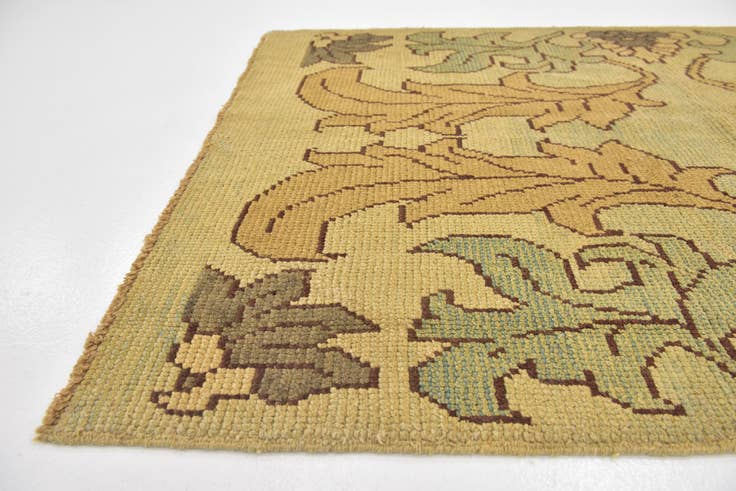 Detail image of 4' 2 x 6' 3 Hand Knotted Oushak Wool Rug