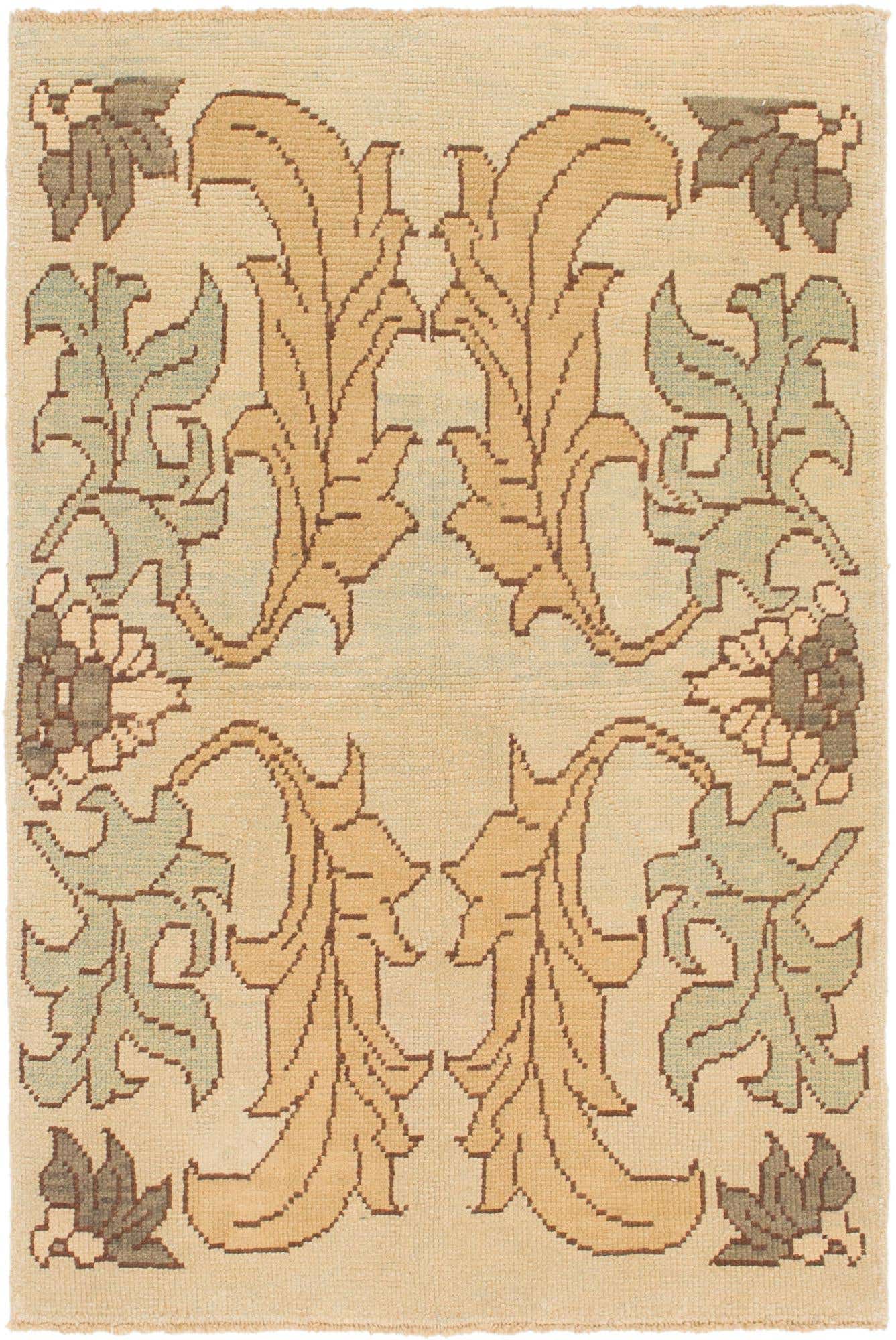 4' 2 x 6' 3 Hand Knotted Oushak Wool Rug