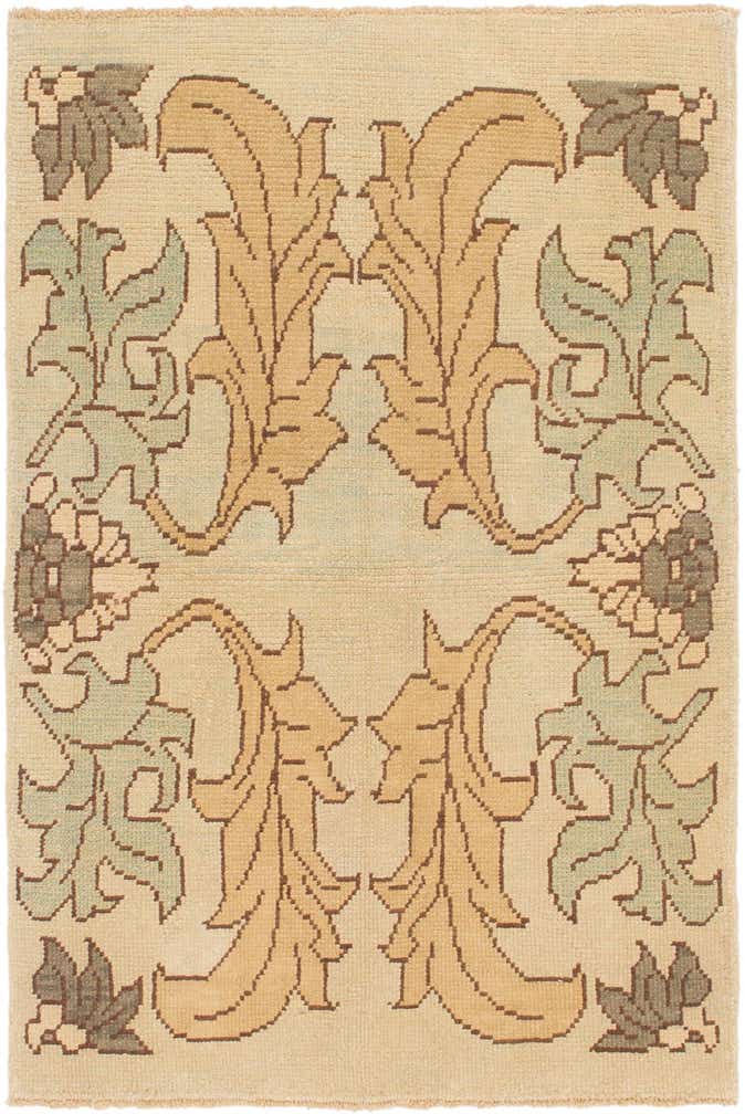 4' 2 x 6' 3 Hand Knotted Oushak Wool Rug