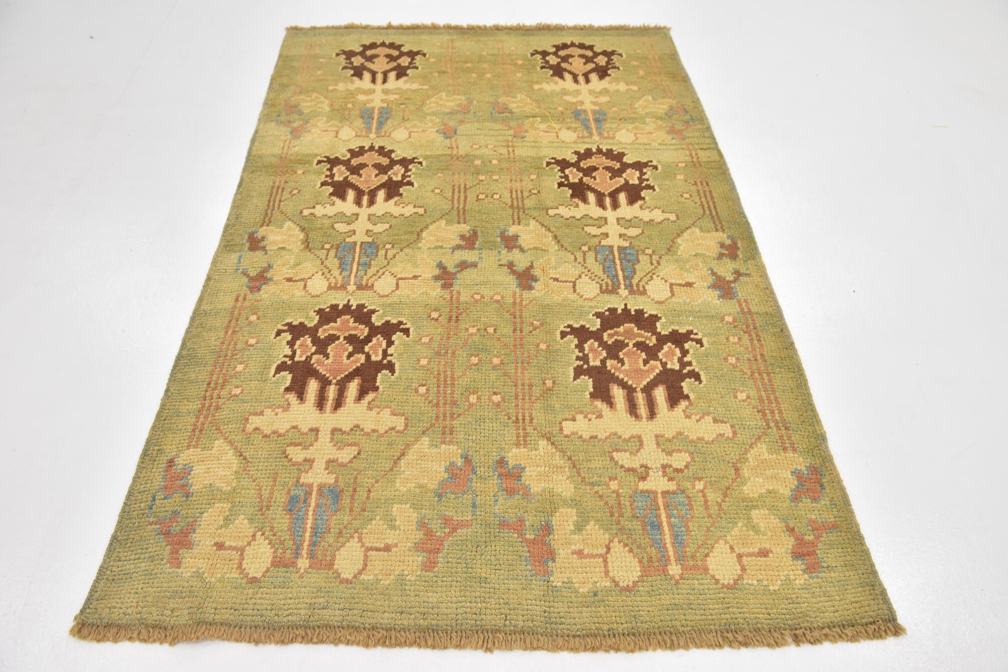 4' 4 x 7' Hand Knotted Oushak Wool Rug