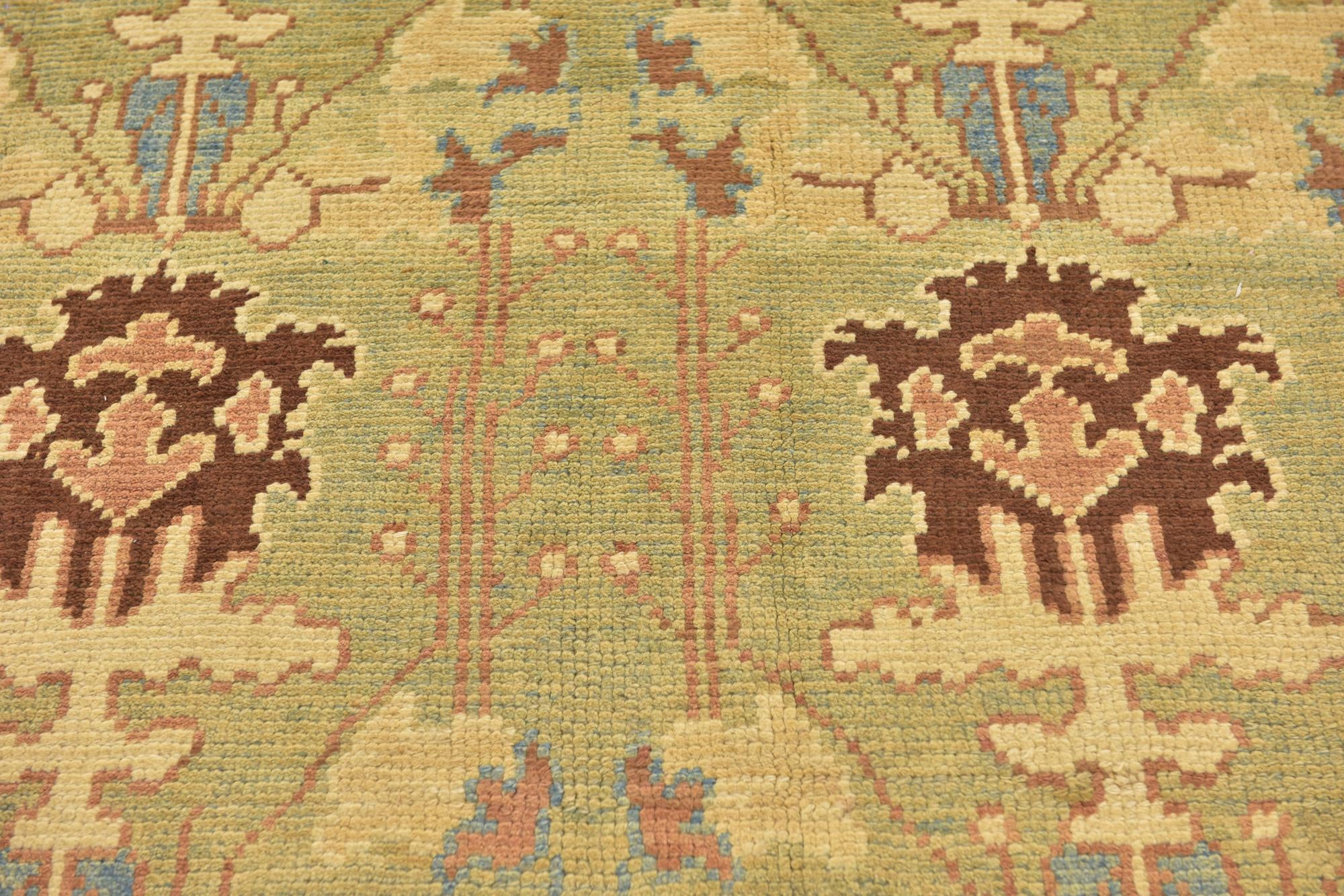4' 4 x 7' Hand Knotted Oushak Wool Rug