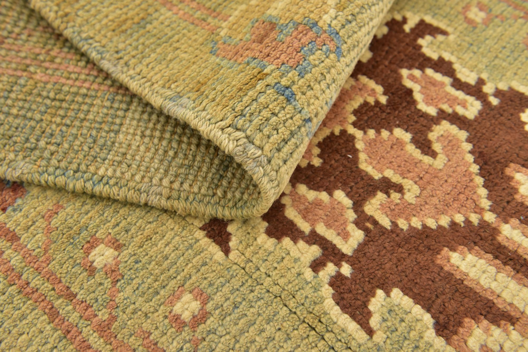4' 4 x 7' Hand Knotted Oushak Wool Rug
