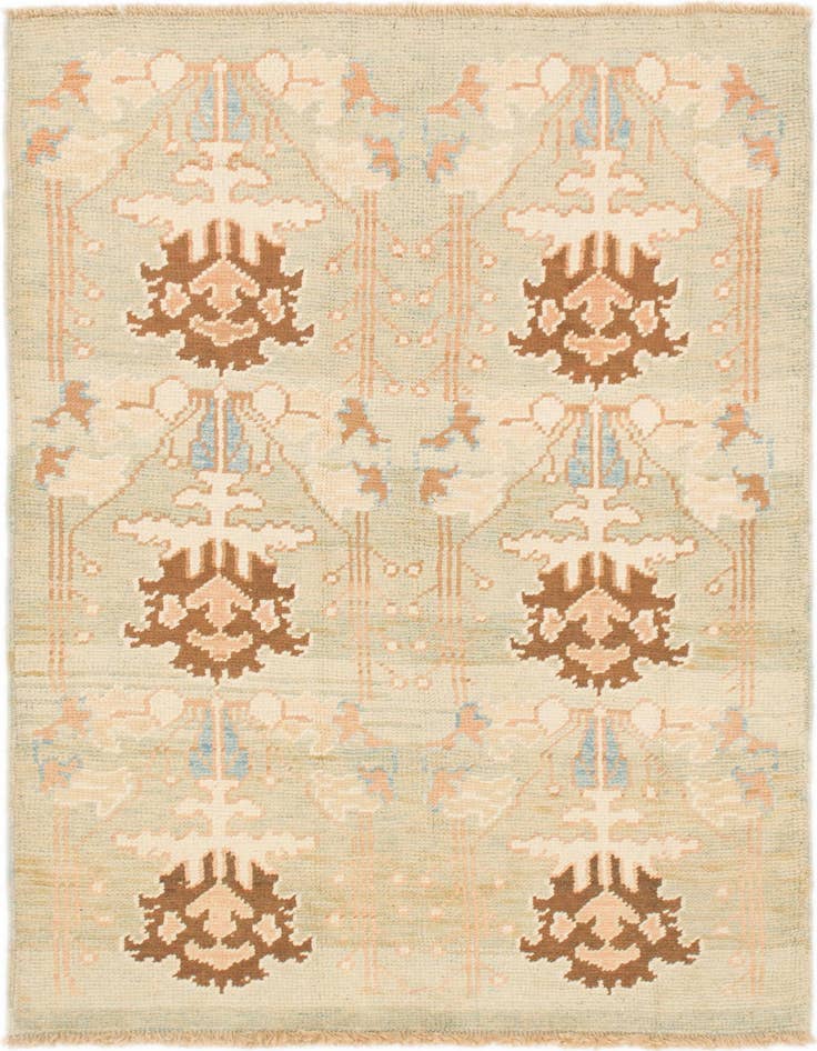 Detail image of 4' 4 x 7' Hand Knotted Oushak Wool Rug