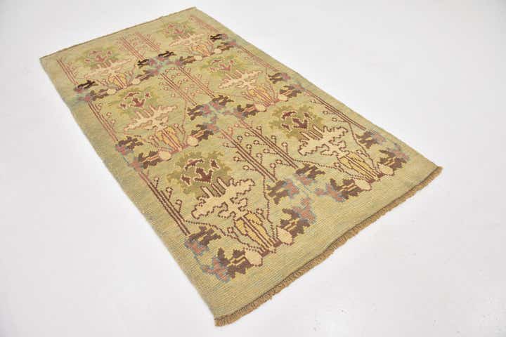 4' 2 x 7' 3 Hand Knotted Oushak Wool Rug