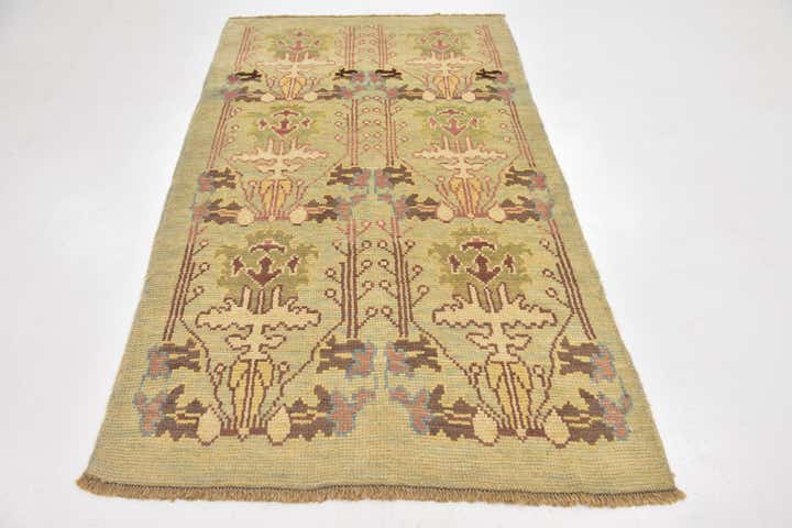 4' 2 x 7' 3 Hand Knotted Oushak Wool Rug