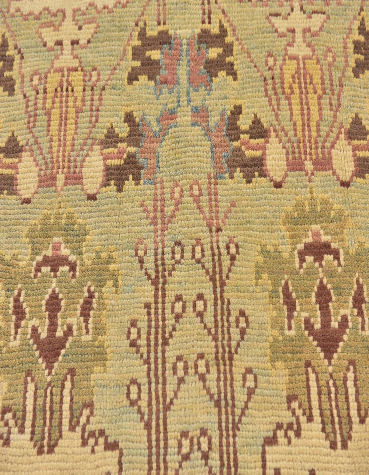 Detail image of 4' 2 x 7' 3 Hand Knotted Oushak Wool Rug