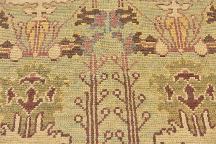 4' 2 x 7' 3 Hand Knotted Oushak Wool Rug