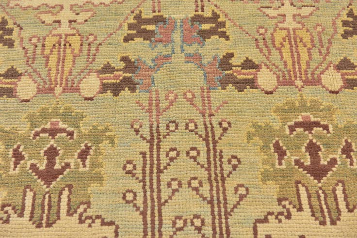 Detail image of 4' 2 x 7' 3 Hand Knotted Oushak Wool Rug