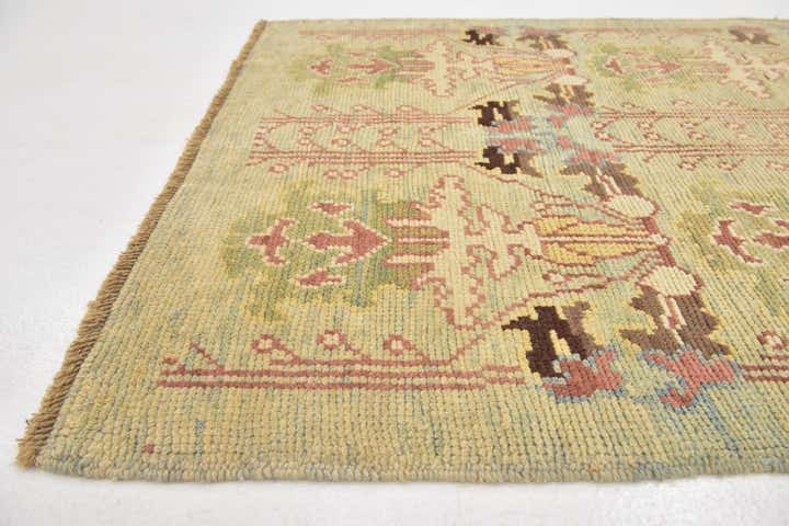 4' 2 x 7' 3 Hand Knotted Oushak Wool Rug