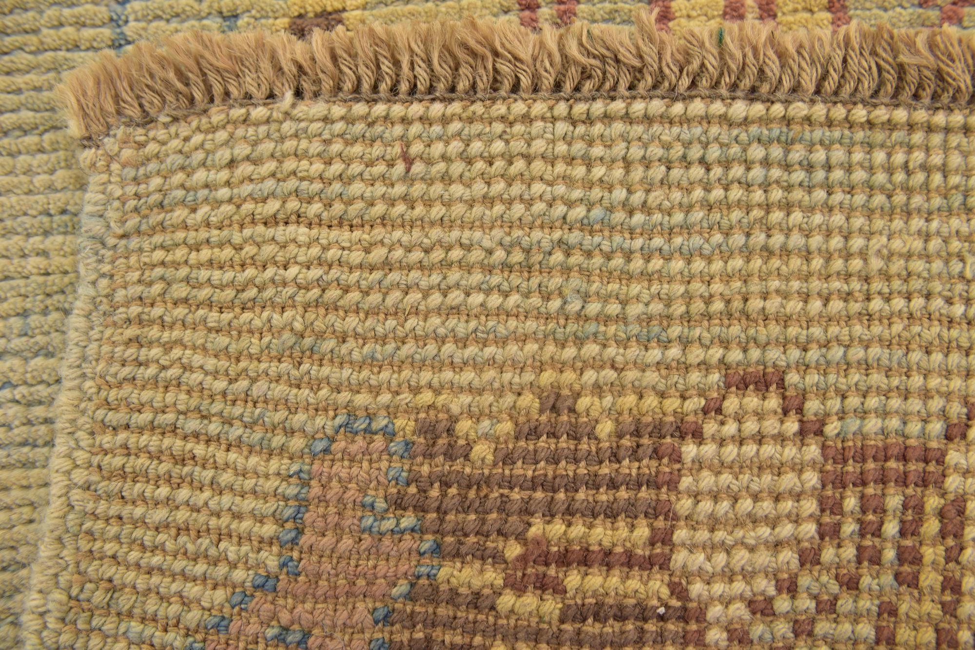 4' 2 x 7' 3 Hand Knotted Oushak Wool Rug