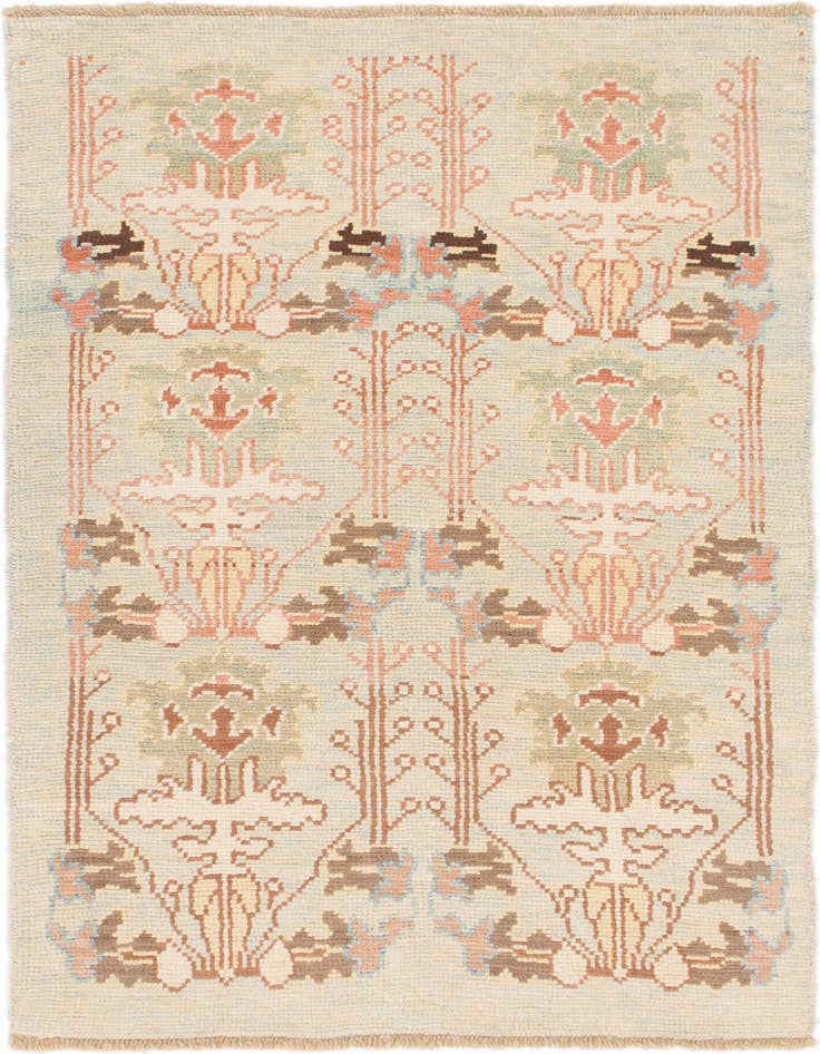 Detail image of 4' 2 x 7' 3 Hand Knotted Oushak Wool Rug