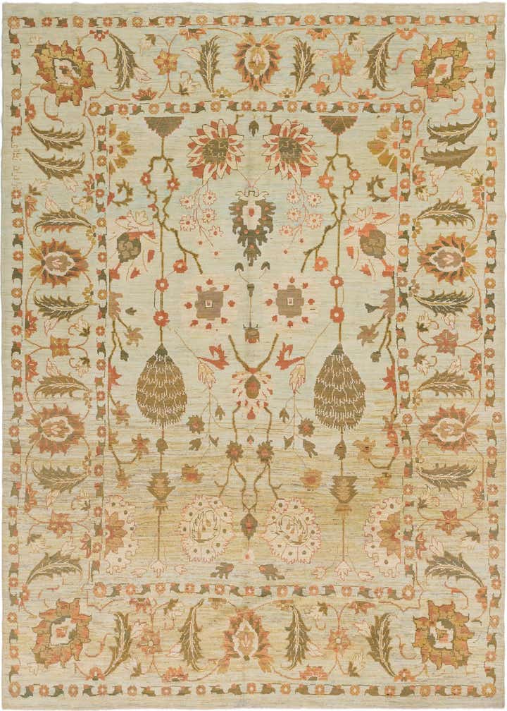 12' 3 x 16' Hand Knotted Oushak Wool Rug