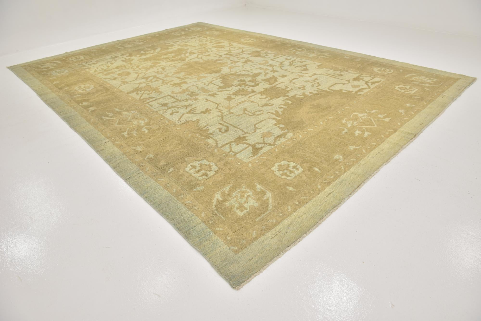 11' x 15' 7 Hand Knotted Oushak Wool Rug
