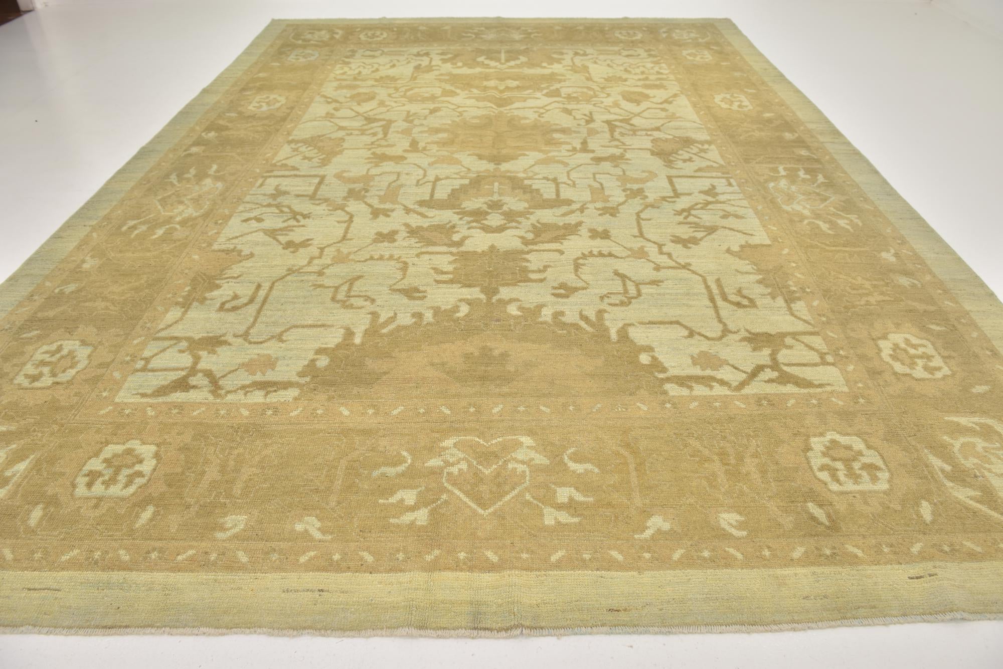 11' x 15' 7 Hand Knotted Oushak Wool Rug