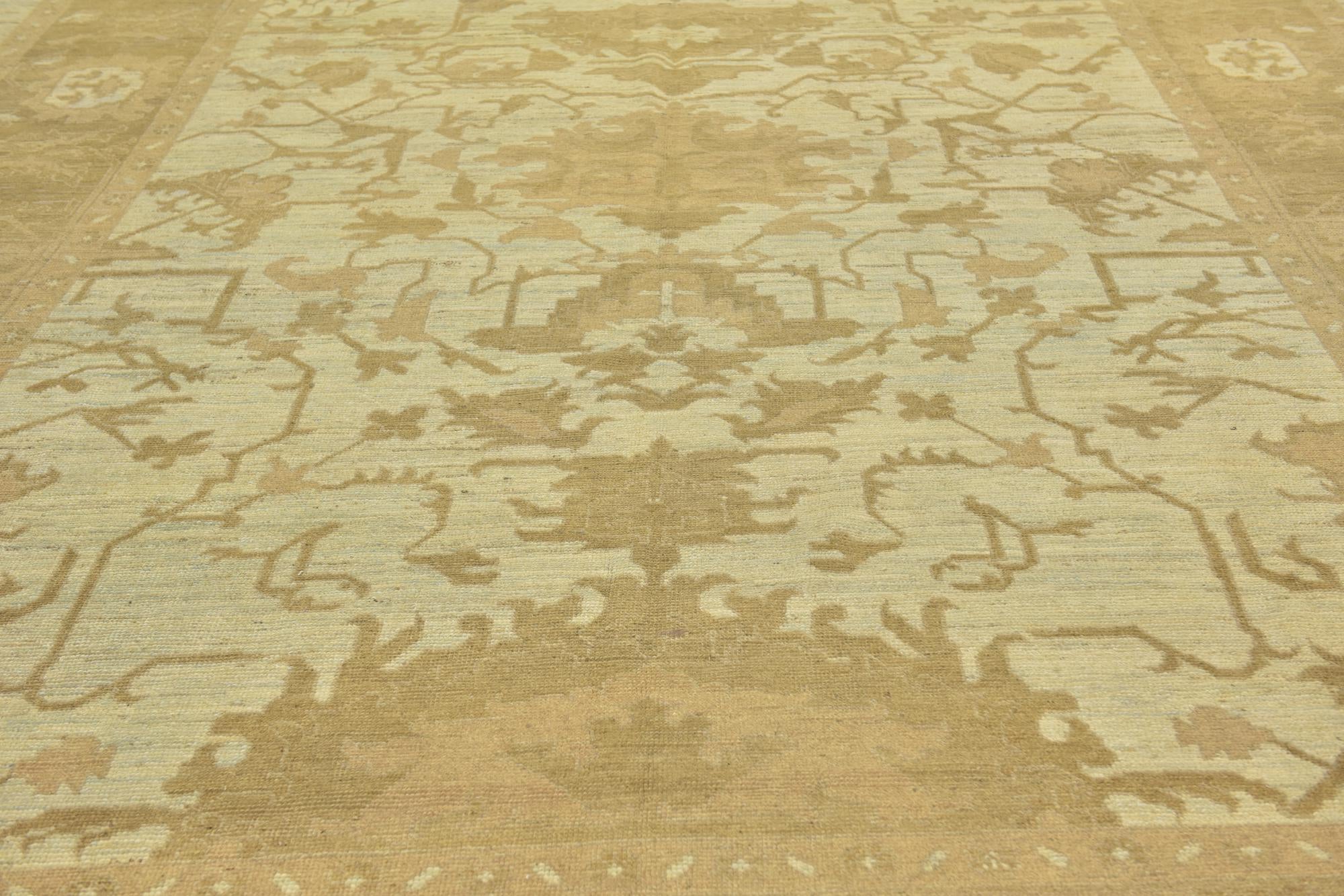 11' x 15' 7 Hand Knotted Oushak Wool Rug