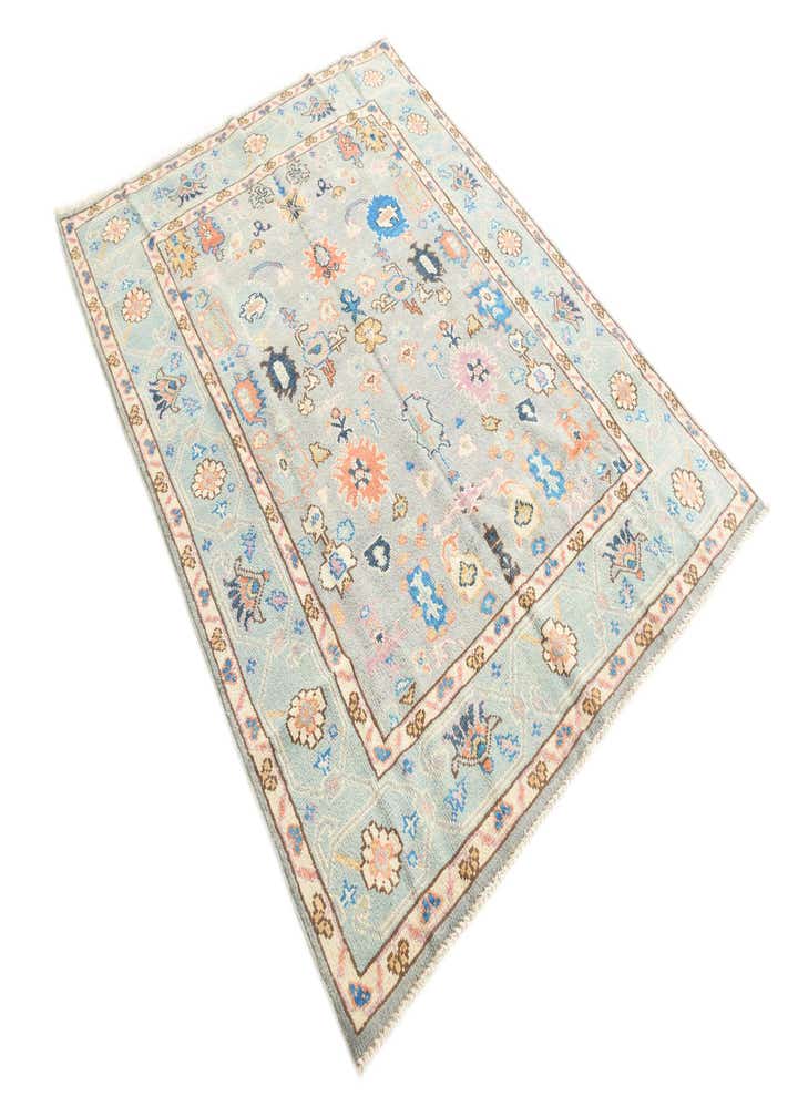 5' x 6' 7 Hand Knotted Oushak Wool Rug