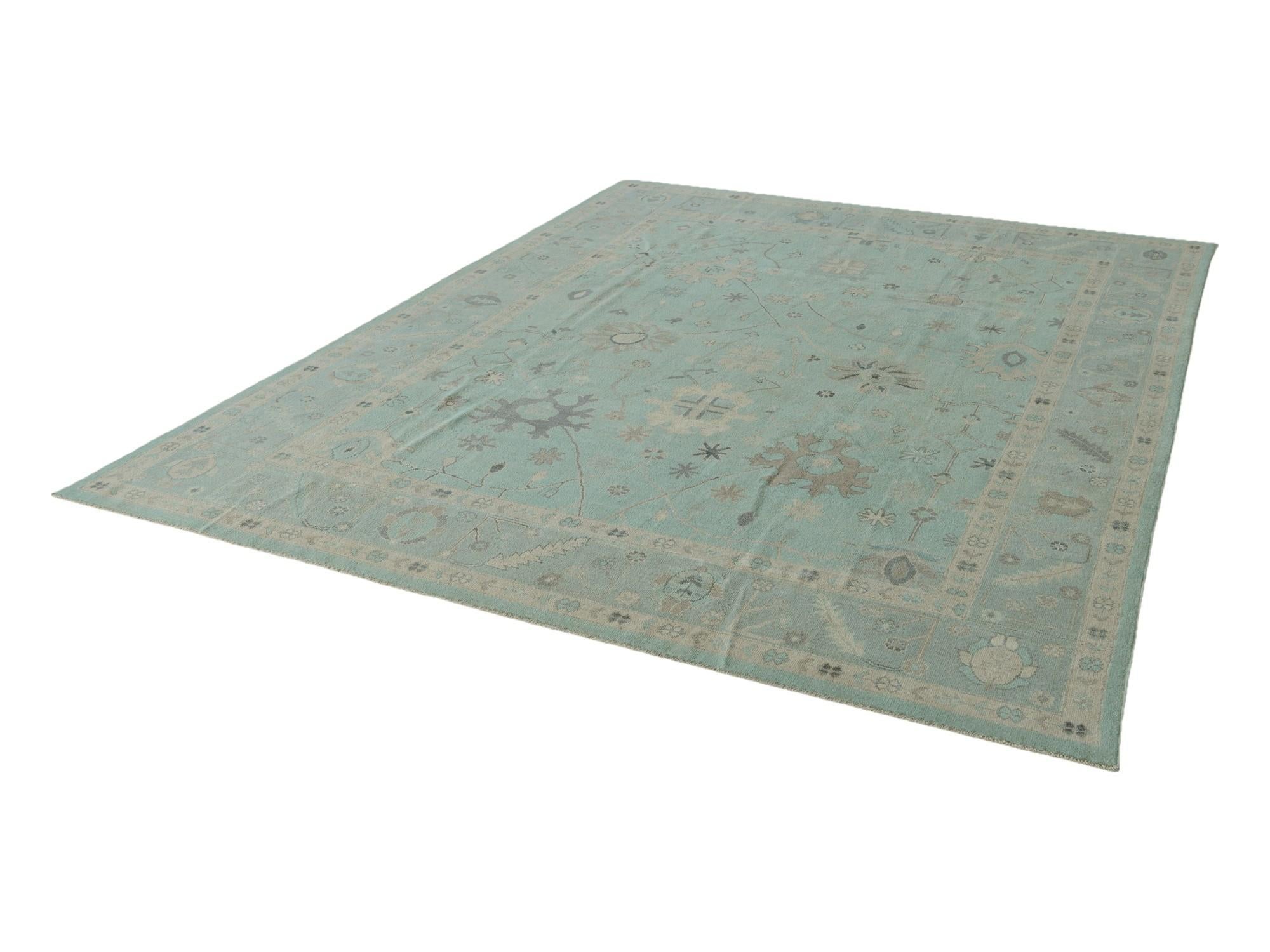 8' 10 x 11' 9 Hand Knotted Oushak Wool Rug