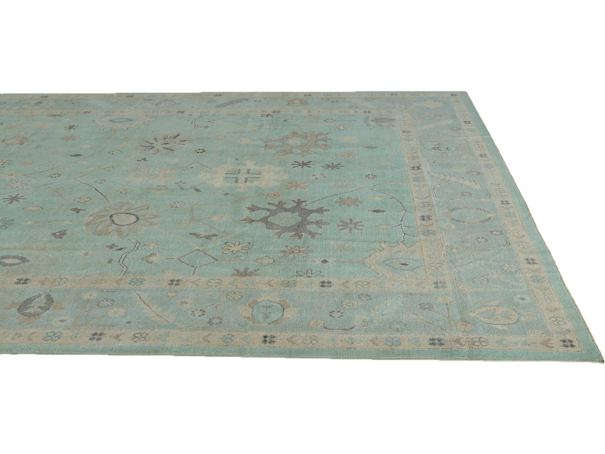 8' 10 x 11' 9 Hand Knotted Oushak Wool Rug