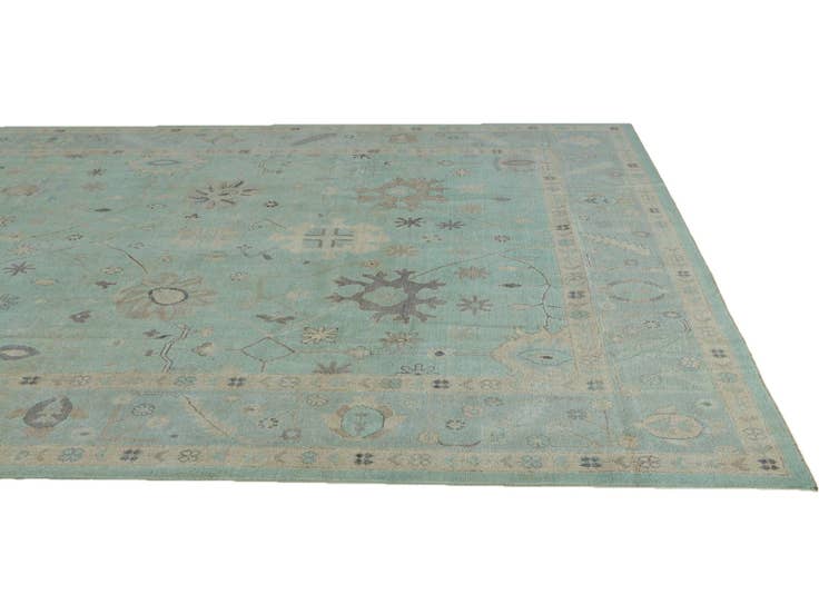 Detail image of 8' 10 x 11' 9 Hand Knotted Oushak Wool Rug