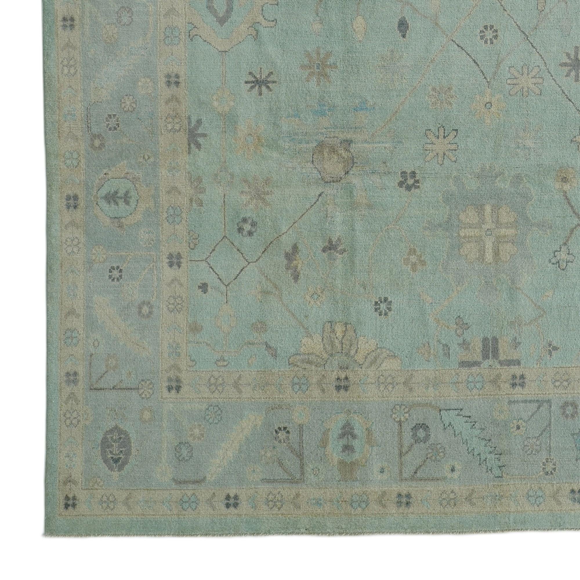 8' 10 x 11' 9 Hand Knotted Oushak Wool Rug