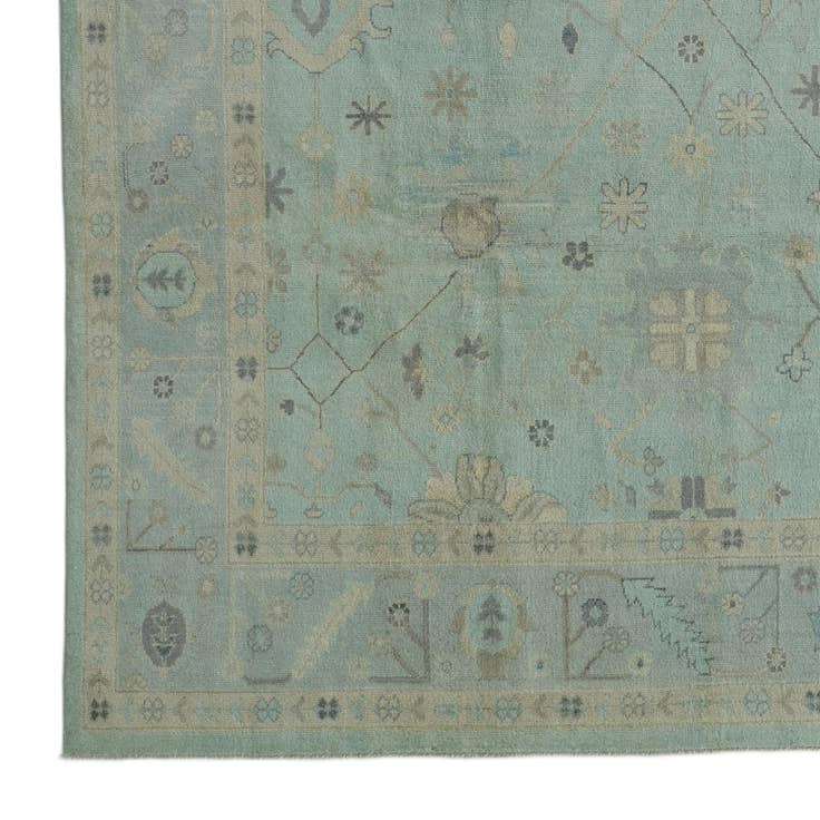 Detail image of 8' 10 x 11' 9 Hand Knotted Oushak Wool Rug