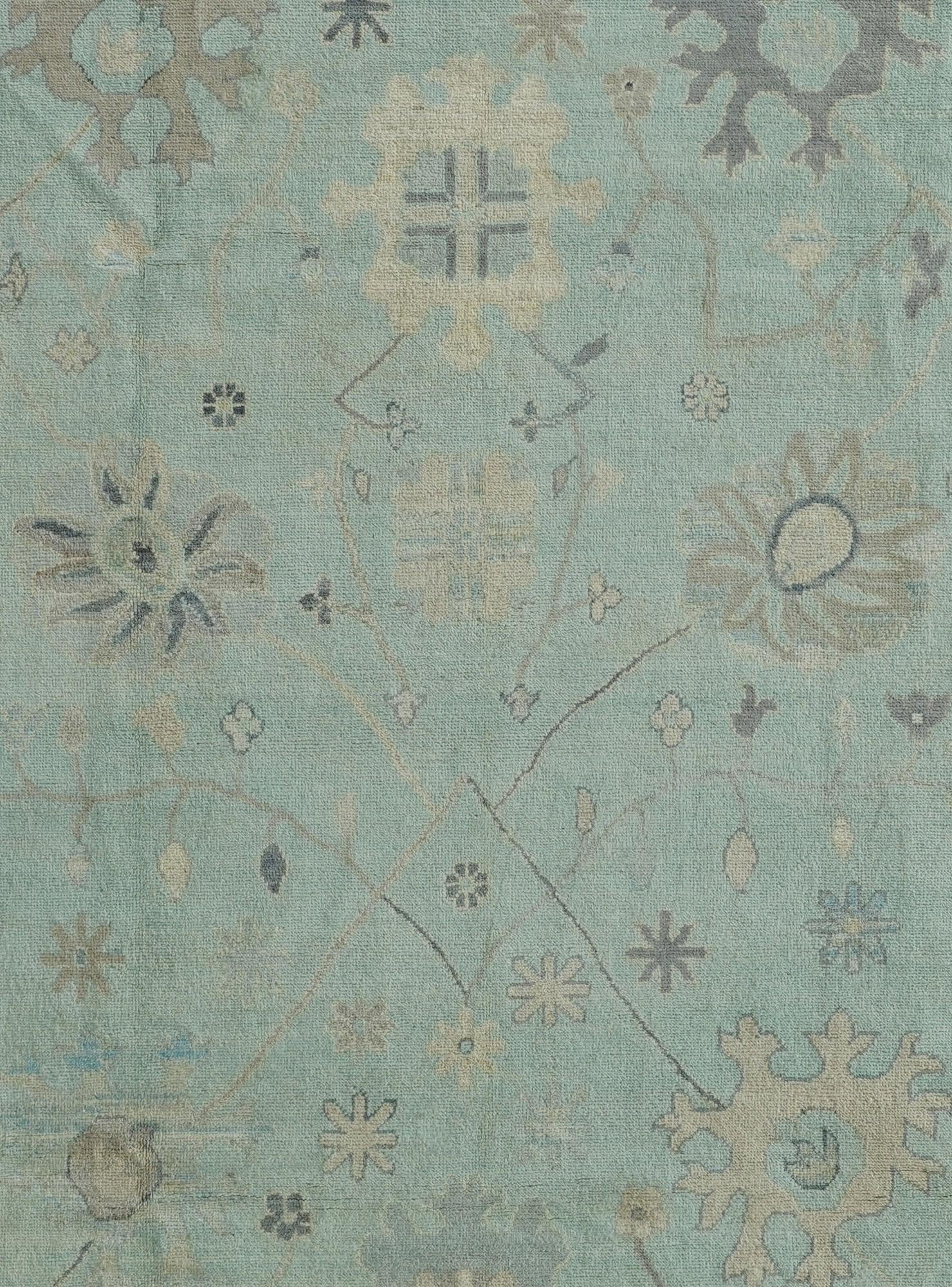 8' 10 x 11' 9 Hand Knotted Oushak Wool Rug