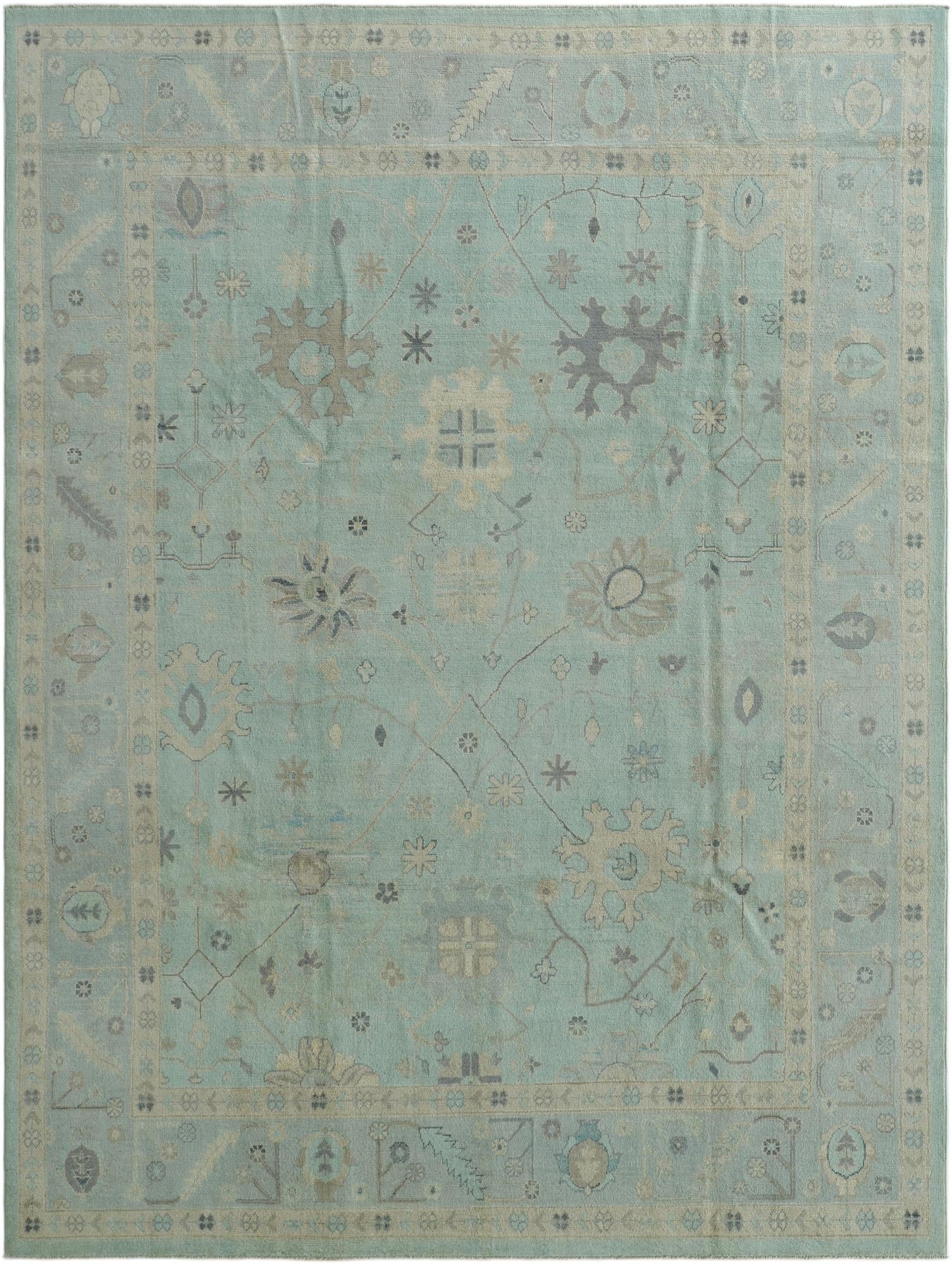 8' 10 x 11' 9 Hand Knotted Oushak Wool Rug