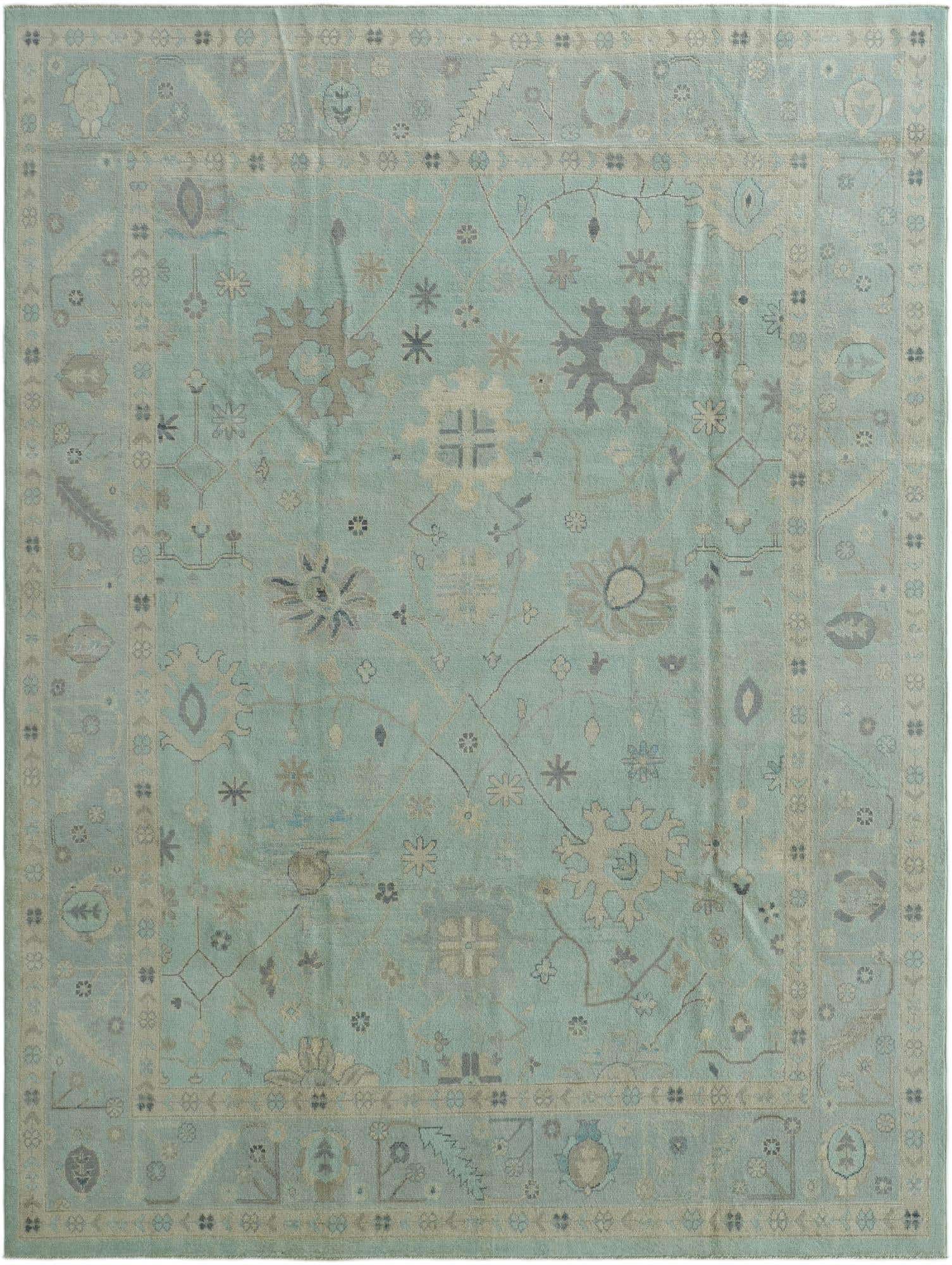 8' 10 x 11' 9 Hand Knotted Oushak Wool Rug