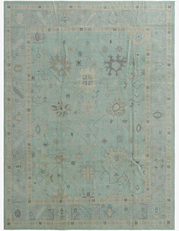 8' 10 x 11' 9 Hand Knotted Oushak Wool Rug